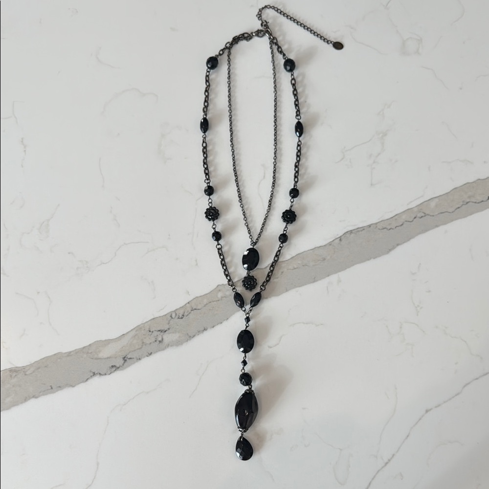 Black Beaded‎ Necklace